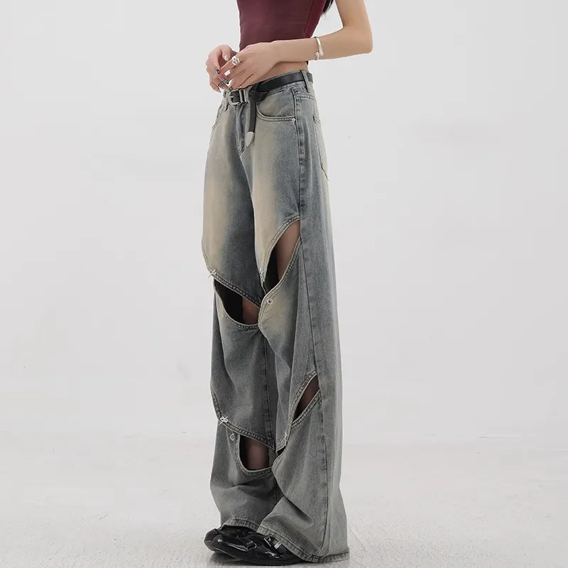 D&W Jeans Unisex Deconstructed Blue-4