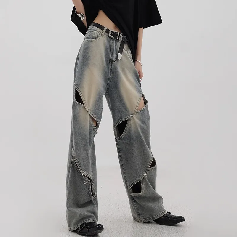 D&W Jeans Unisex Deconstructed Blue-1