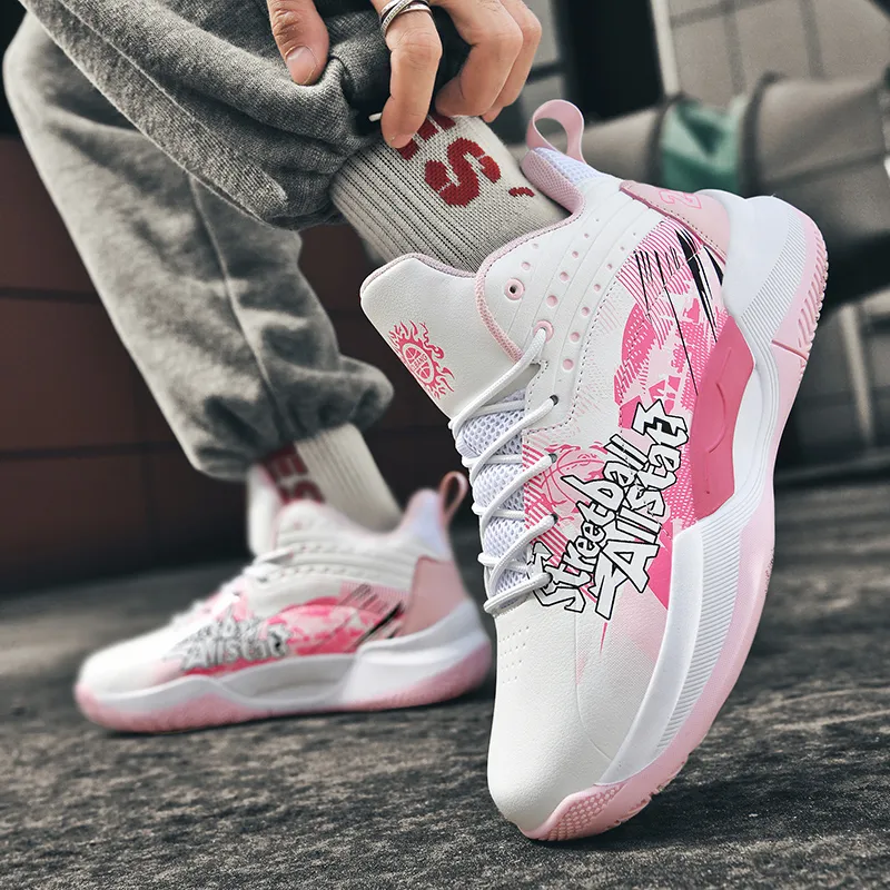 SOURCE Cushioning Anti Slip Wear Resistant Moisture Wicking Coverage Impact Resistant Mid Top Basketball Shoes Unisex-6