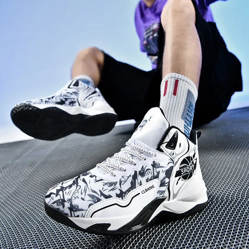 SOURCE Cushioning Anti Slip Wear Resistant Coverage Support Balance Impact Resistant Mid Top Basketball Shoes Unisex-17