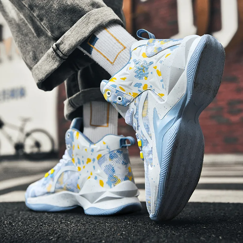 SOURCE Basketball Shoes Unisex High Top White Purple/White Gray/White Moon/White Blue-7