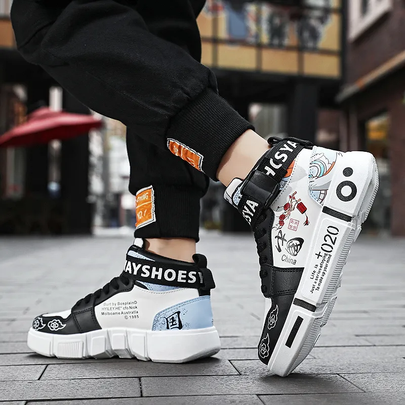 SOURCE Coverage Slip Resistant Impact Resistance Wear Resistant Balance Lightweight High Top Skateboard Shoes Unisex-2