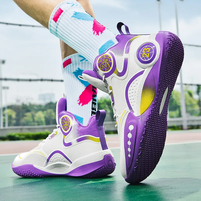 SOURCE Cushioning Anti Slip Wear Resistant Coverage Balance Impact Resistant Mid Top Basketball Shoes Unisex-9