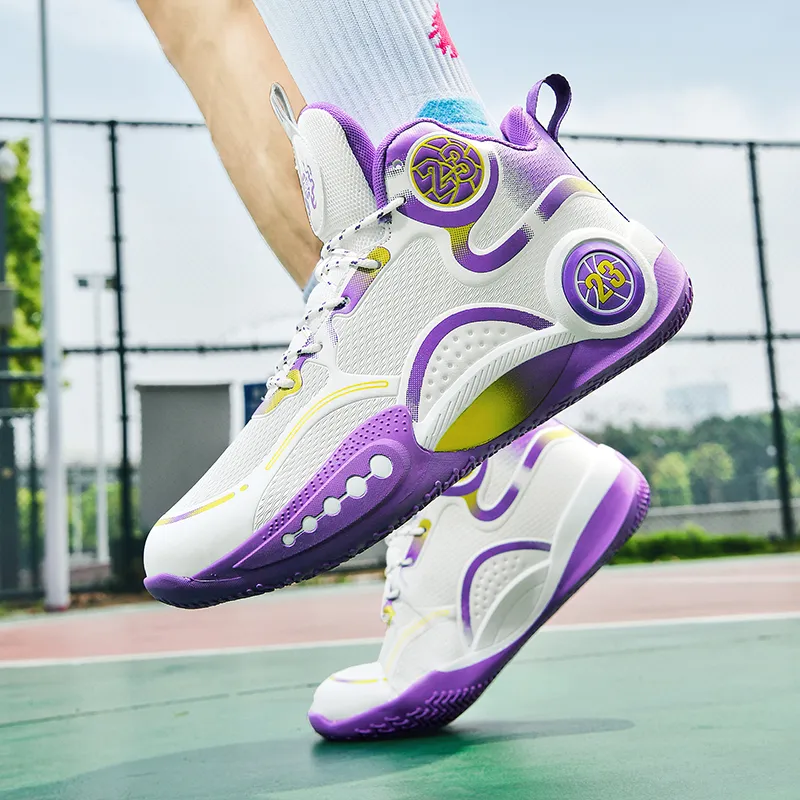 SOURCE Cushioning Anti Slip Wear Resistant Coverage Balance Impact Resistant Mid Top Basketball Shoes Unisex-10