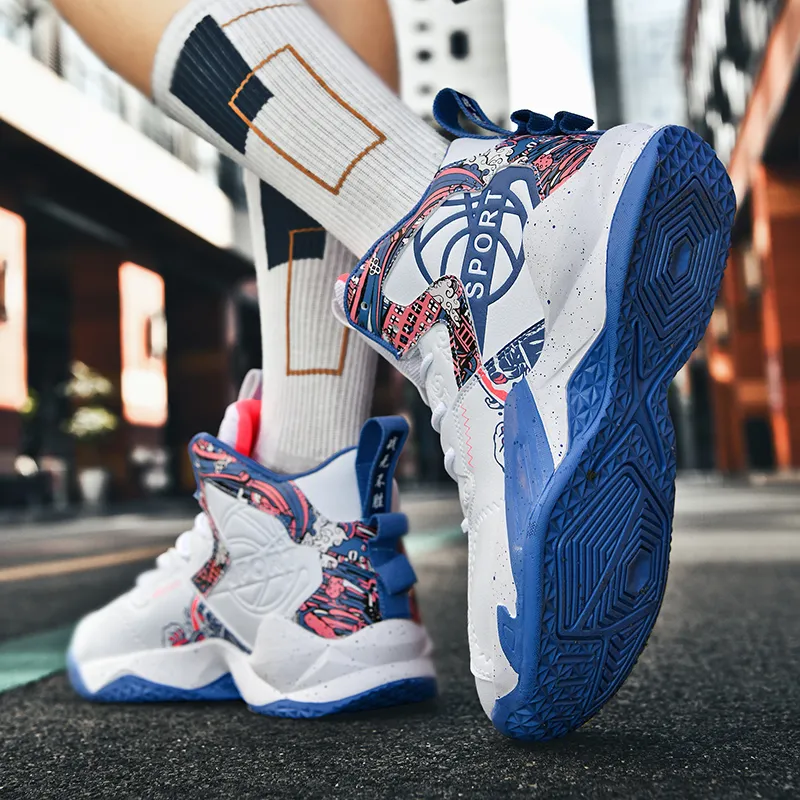SOURCE Cushioning Anti Slip Wear Resistant Impact Resistant Lightweight Rebound High Top Basketball Shoes Unisex-2