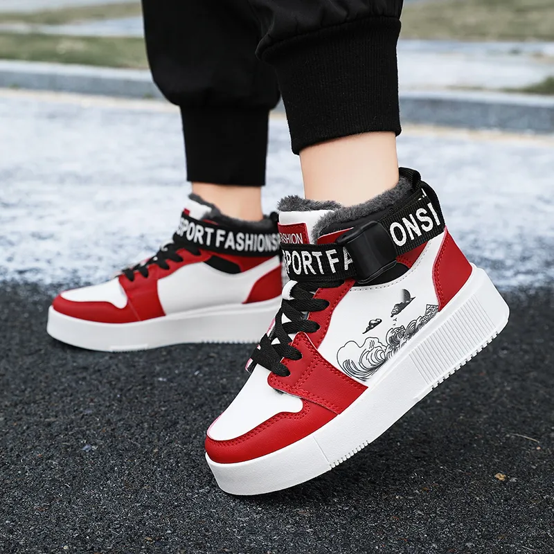SOURCE Slip Resistant Cushioning Impact Resistance Abrasion Resistant High Top Skateboard Shoes Unisex-3