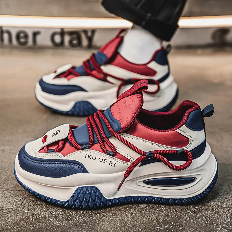 SOURCE Cushioning, Slip Resistant, Abrasion Resistant, Balance, Impact Resistant Low Top Chunky Sneakers Men's-3