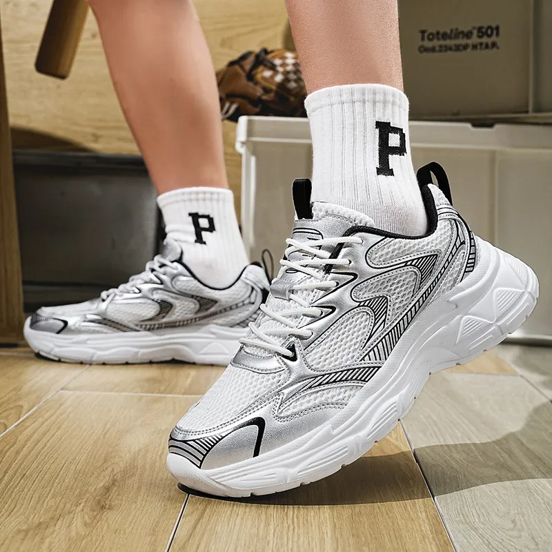 SOURCE Slip Resistant, Abrasion Resistant, Moisture Wicking, Lightweight Low Top Chunky Sneakers Men's-3