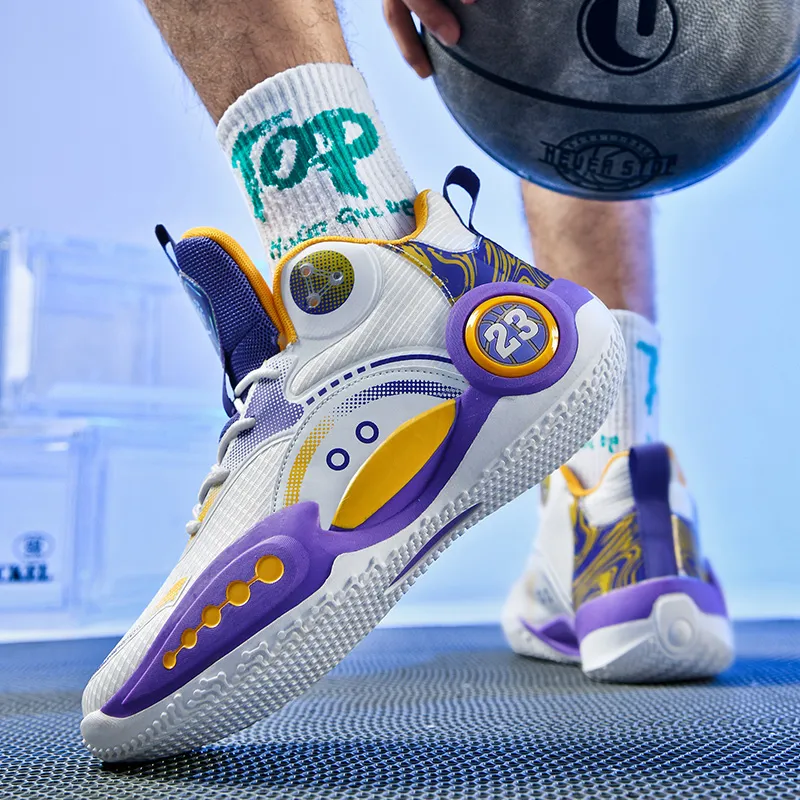 SOURCE Cushioning, Slip Resistant, Abrasion Resistant, Lightweight, Rebound High Top Basketball Shoes Unisex-10