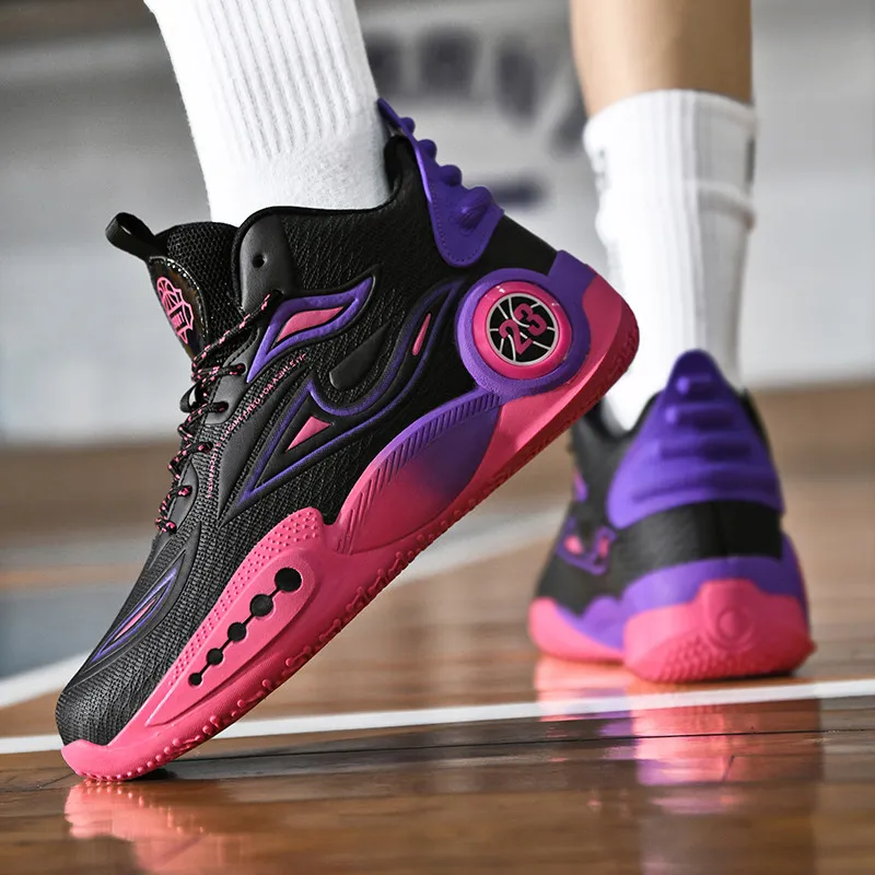 SOURCE Basketball Shoes Unisex High Top Black/Red/Purple/Black/Blue/White-1