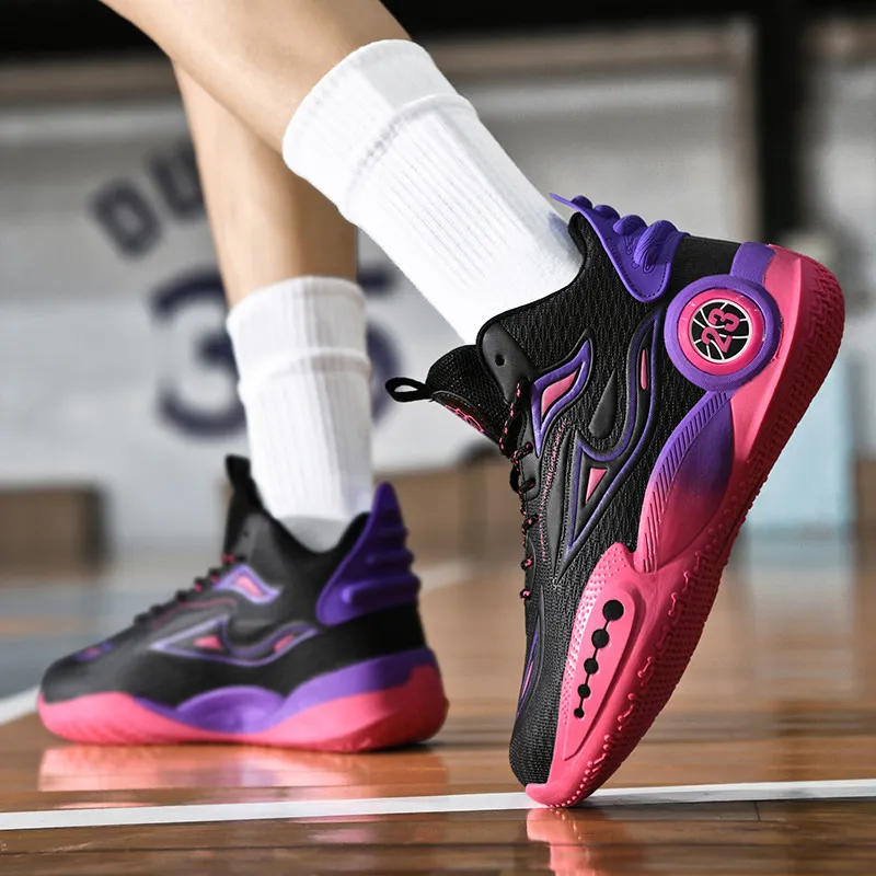 SOURCE Basketball Shoes Unisex High Top Black/Red/Purple/Black/Blue/White-2