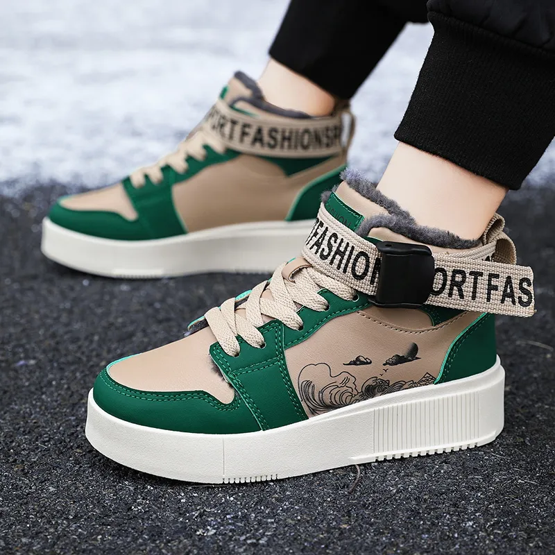 SOURCE Slip Resistant Cushioning Impact Resistance Abrasion Resistant High Top Skateboard Shoes Unisex-10