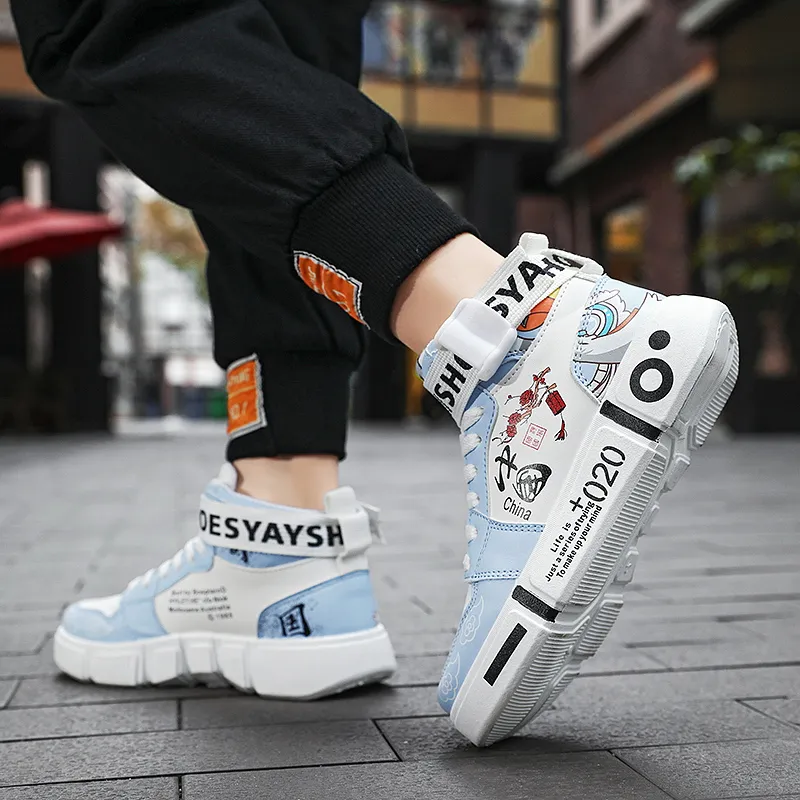 SOURCE Coverage Slip Resistant Impact Resistance Wear Resistant Balance Lightweight High Top Skateboard Shoes Unisex-8