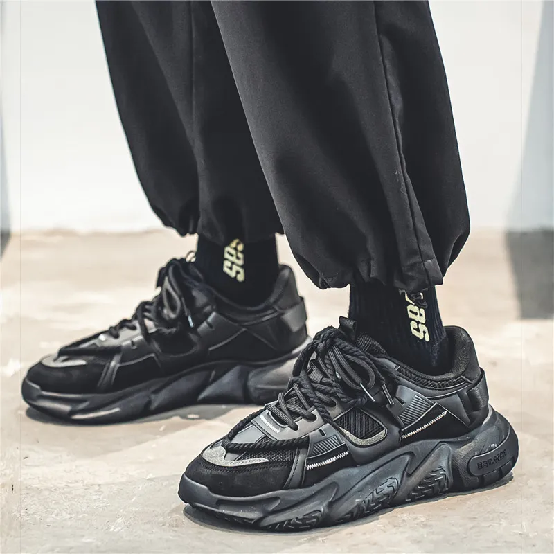 SOURCE Cushioned Slip Resistant Abrasion Resistant Low Top Chunky Sneakers Men's-5