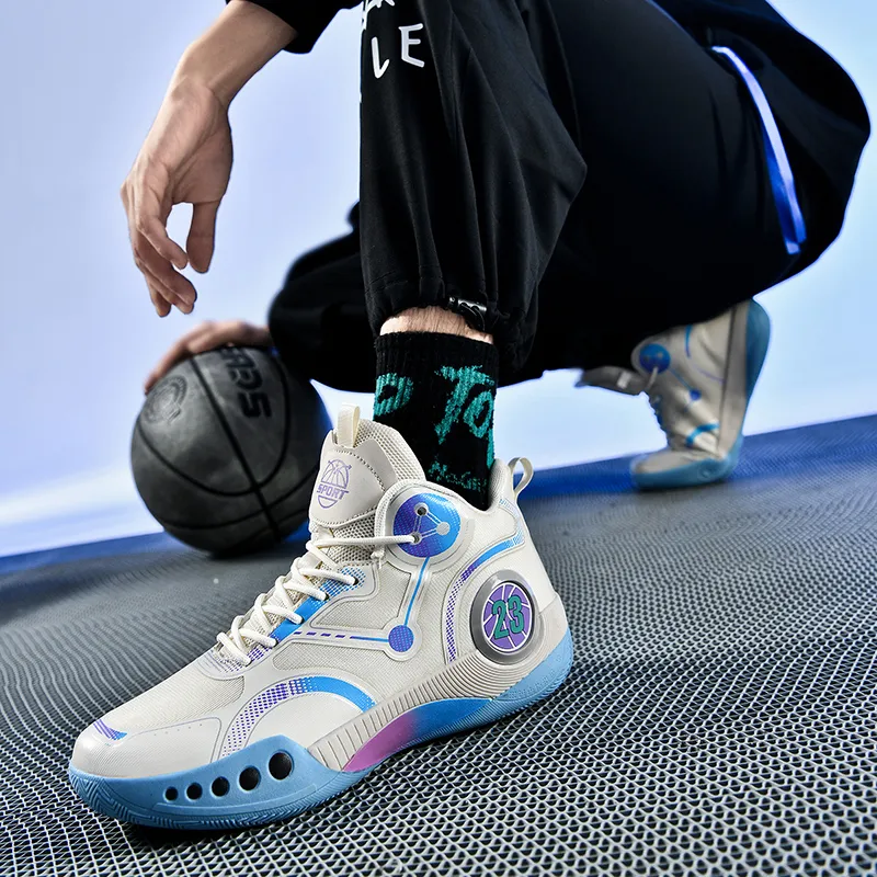 SOURCE Cushioning, Slip Resistant, Abrasion Resistant, Rebound Mid Top Basketball Shoes Unisex-7
