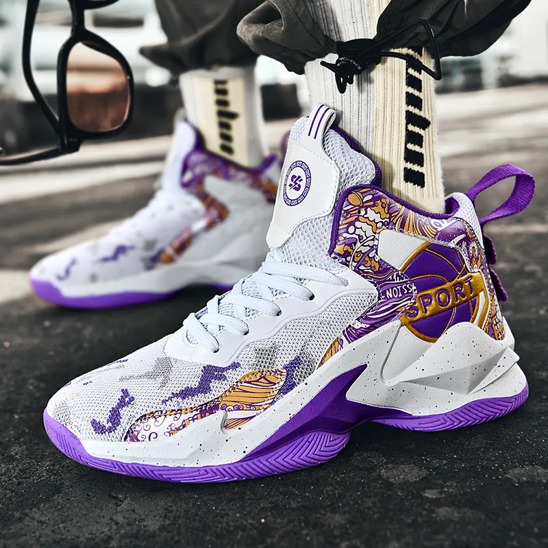 SOURCE Cushioning Abrasion Resistant Moisture Wicking Lightweight Rebound Mid Top Basketball Shoes Unisex-8