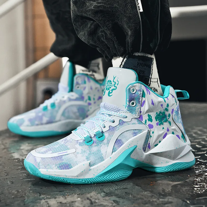 SOURCE Basketball Shoes Unisex High Top White Purple/White Gray/White Moon/White Blue-12