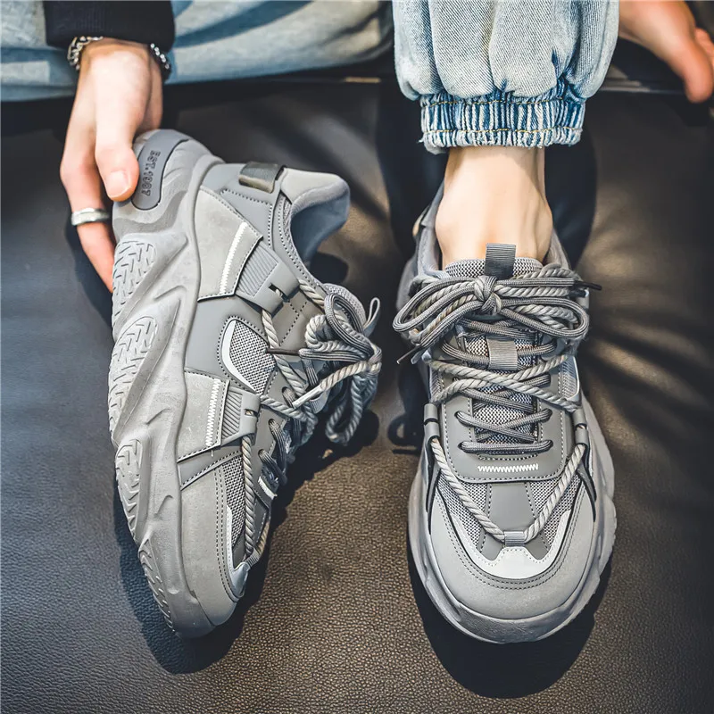 SOURCE Cushioned Slip Resistant Abrasion Resistant Low Top Chunky Sneakers Men's-9