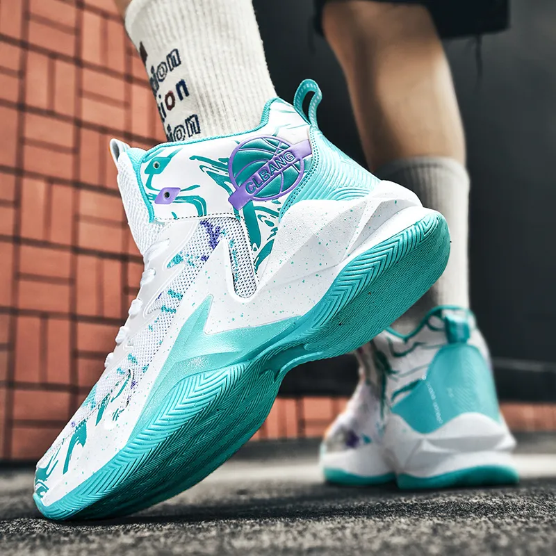 SOURCE Cushioning Abrasion Resistant Lightweight High Top Basketball Shoes Unisex-9