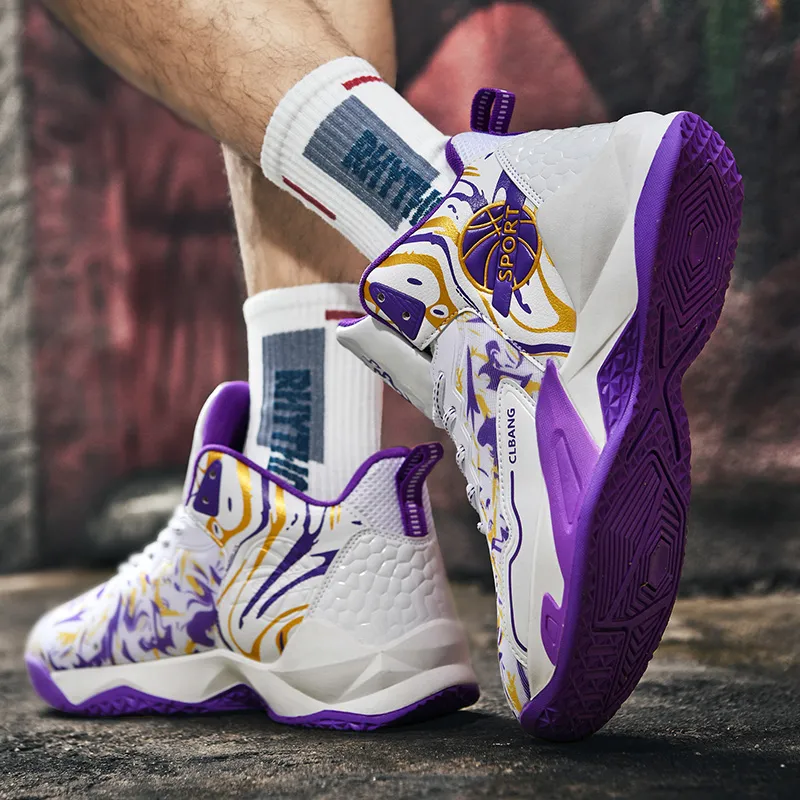 SOURCE Cushioning Anti Slip Wear Resistant Coverage Support Balance Impact Resistant Mid Top Basketball Shoes Unisex-3