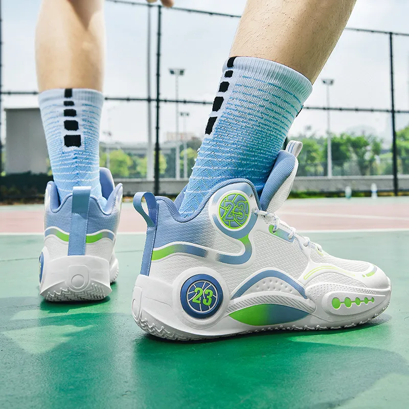 SOURCE Cushioning Anti Slip Wear Resistant Coverage Balance Impact Resistant Mid Top Basketball Shoes Unisex-6