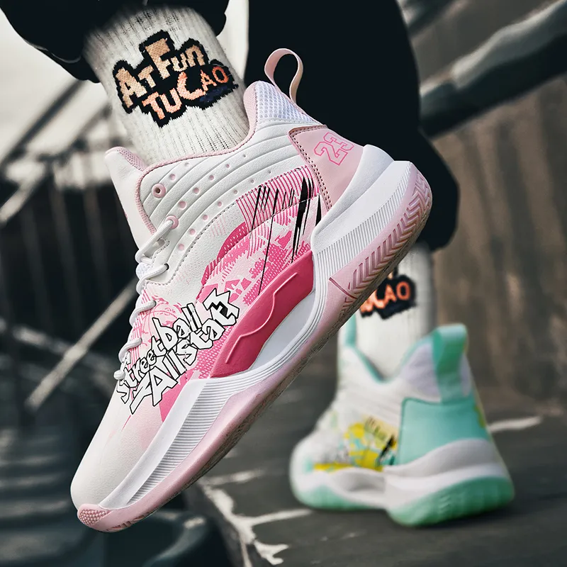 SOURCE Cushioning Anti Slip Wear Resistant Moisture Wicking Coverage Impact Resistant Mid Top Basketball Shoes Unisex-3