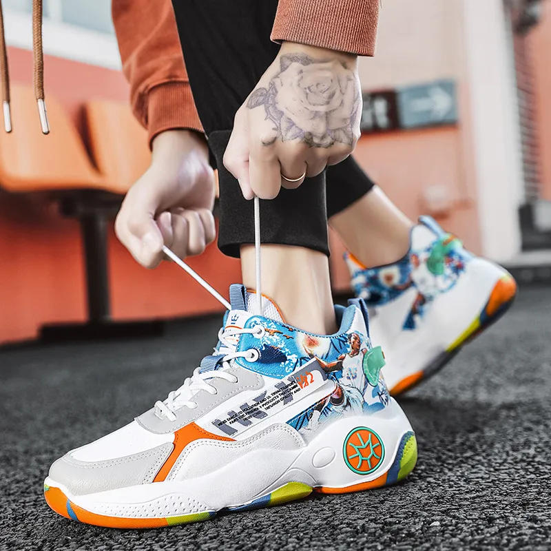 SOURCE Cushioning Anti-Slip Wear-Resistant Balance Impact-Resistant Rebound Mid-Top Basketball Shoes Unisex-9