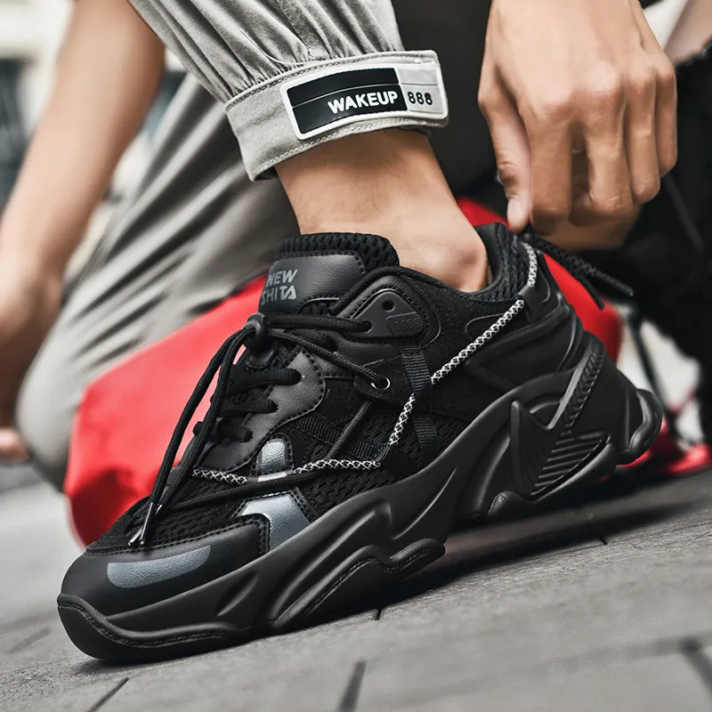 SOURCE Slip Resistant, Abrasion Resistant, Supportive, Balanced, Lightweight Low Top Chunky Sneakers Unisex-9