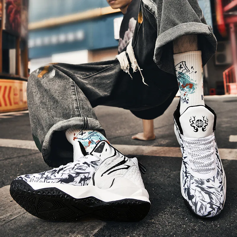 SOURCE Cushioning Anti Slip Wear Resistant Coverage Support Balance Impact Resistant Mid Top Basketball Shoes Unisex-16
