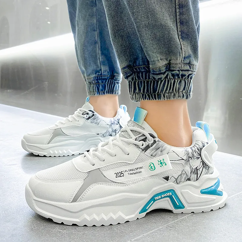 SOURCE Cushioning Anti Slip Wear Resistant Breathable Balance Impact Resistant Low Top Chunky Sneakers Men's-9