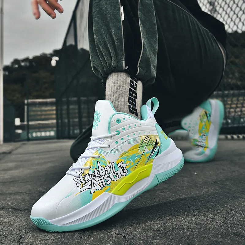 SOURCE Cushioning Anti Slip Wear Resistant Moisture Wicking Coverage Impact Resistant Mid Top Basketball Shoes Unisex-15