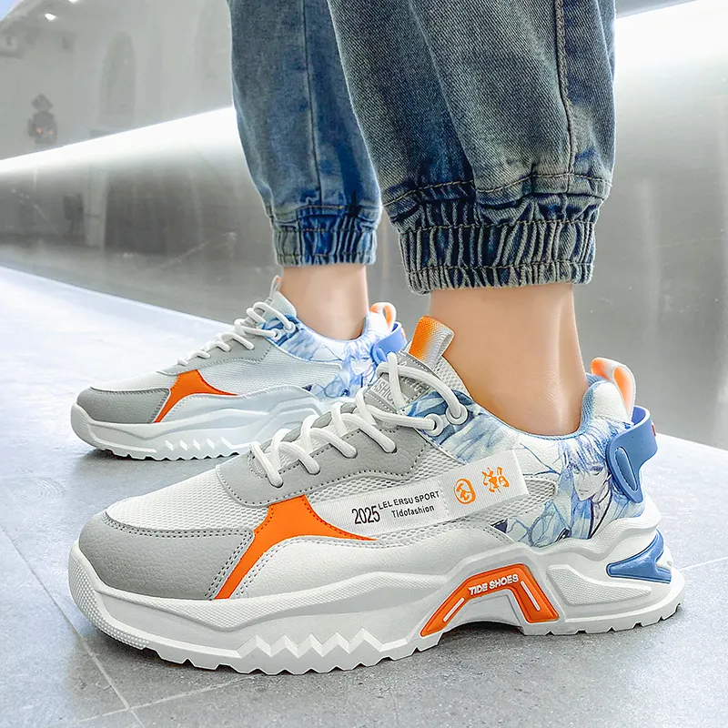 SOURCE Cushioning Anti Slip Wear Resistant Breathable Balance Impact Resistant Low Top Chunky Sneakers Men's-4