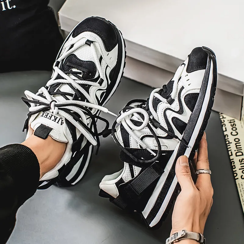 SOURCE Cushioning Anti Slip And Wear Resistant Height Increasing Low Top Chunky Sneakers Men's-10