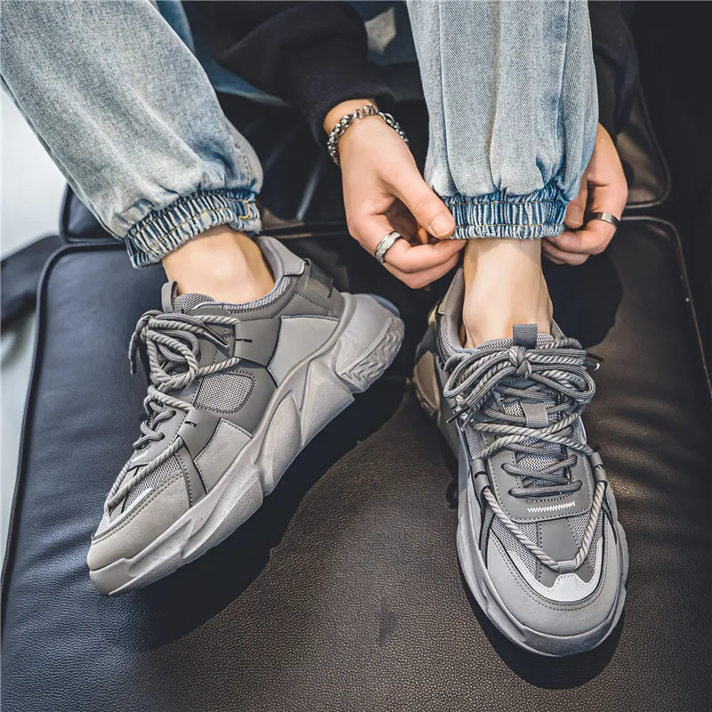 SOURCE Cushioned Slip Resistant Abrasion Resistant Low Top Chunky Sneakers Men's-11