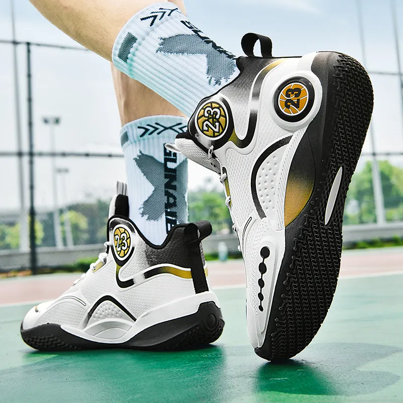 SOURCE Cushioning Anti Slip Wear Resistant Coverage Balance Impact Resistant Mid Top Basketball Shoes Unisex-1