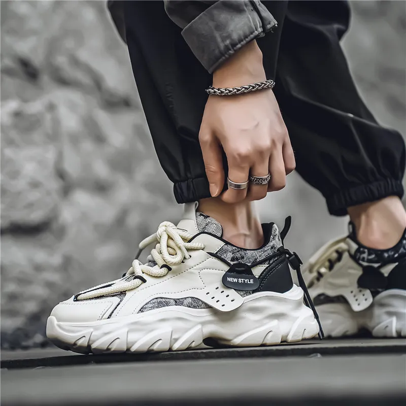 SOURCE Cushioned Anti Slip Wear Resistant Moisture Wicking Lightweight Height Increasing Low Top Chunky Sneakers Men's-11