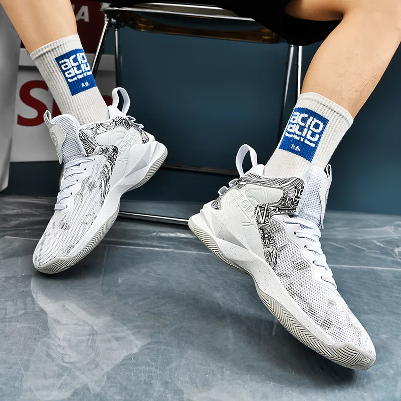 SOURCE Cushioning Abrasion Resistant Moisture Wicking Lightweight Rebound Mid Top Basketball Shoes Unisex-14