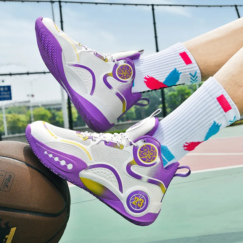 SOURCE Cushioning Anti Slip Wear Resistant Coverage Balance Impact Resistant Mid Top Basketball Shoes Unisex-11