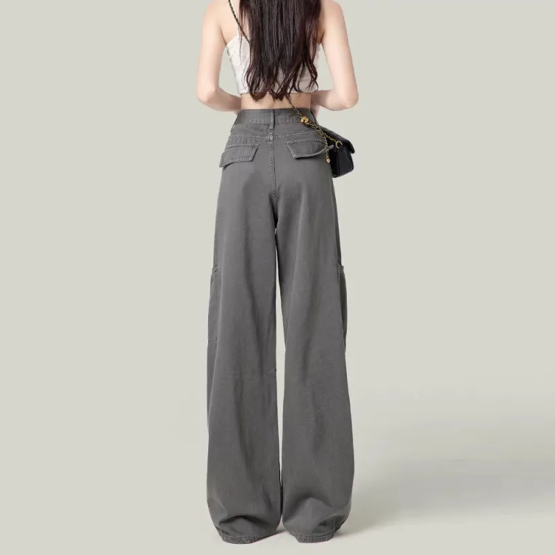 TLONELY1 Jeans Women's Gray Enhances Height And Slimness-5