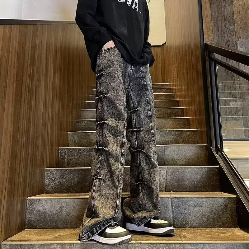TLONELY1 Jeans Unisex Black Gray Color-4