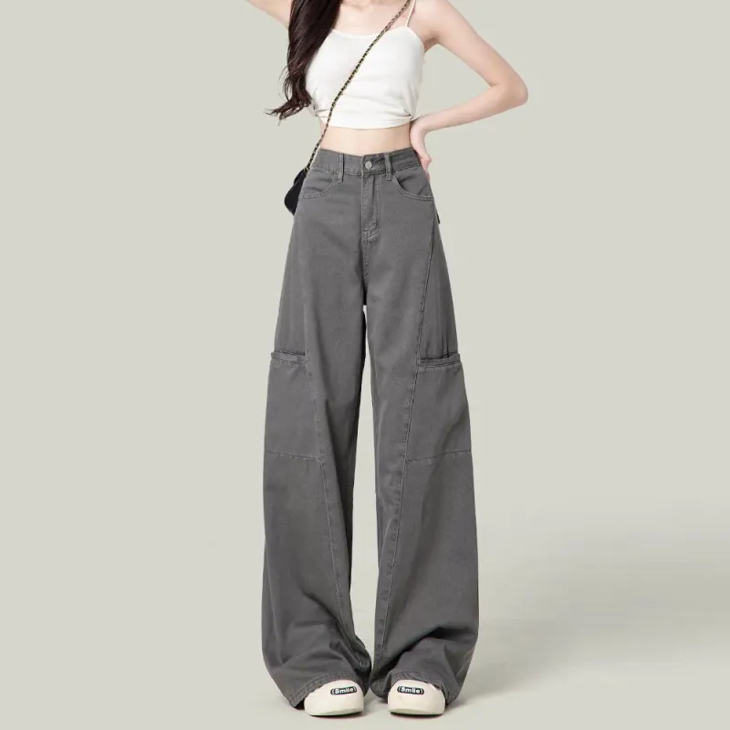 TLONELY1 Jeans Women's Gray Enhances Height And Slimness-1