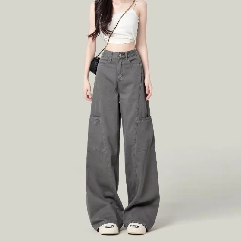TLONELY1 Jeans Women's Gray Enhances Height And Slimness-2