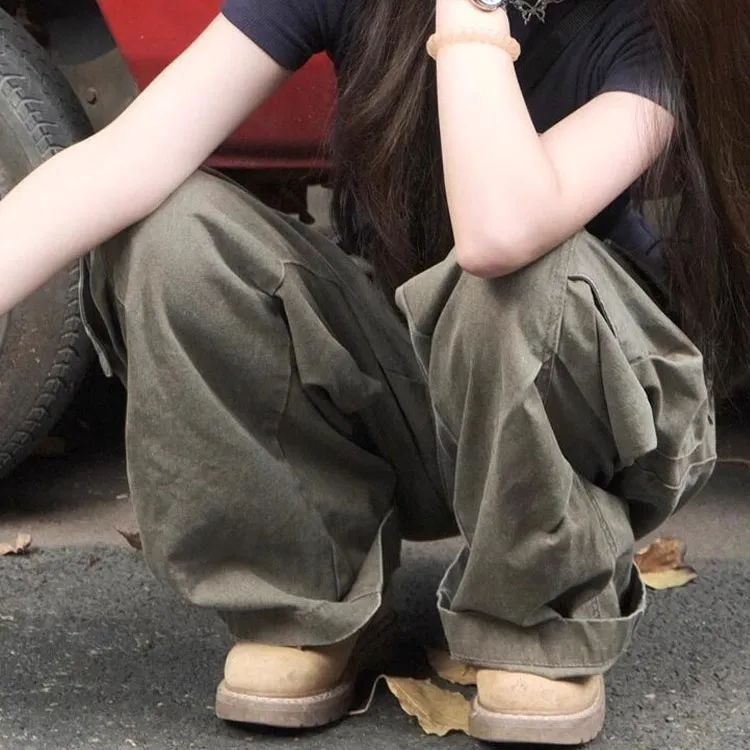 TLONELY1 Cargo Pants Women's Gray-4