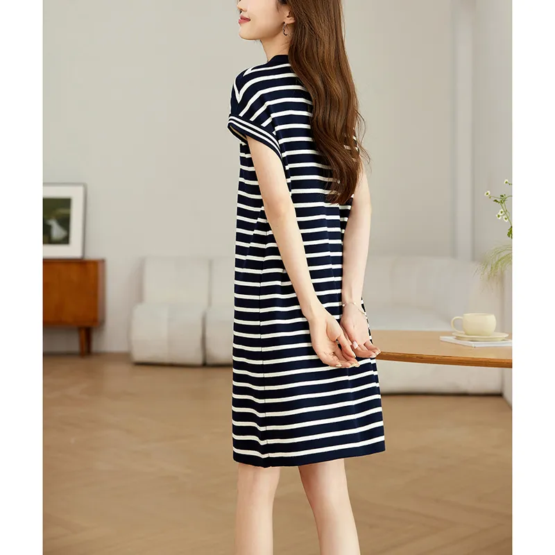 Korean Style Short Sleeved Dresses Women's-5