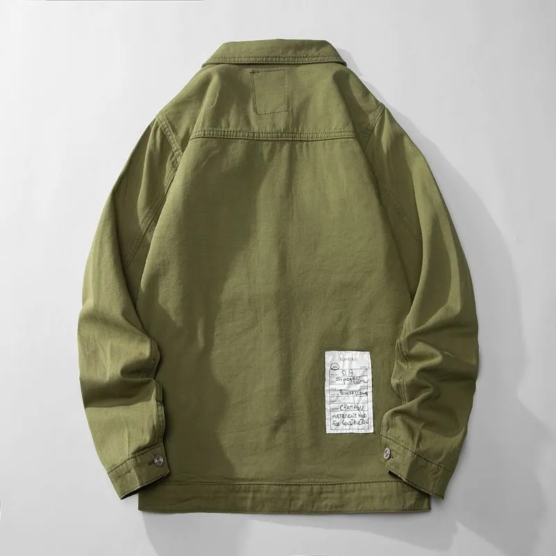 Korean Style Jackets & Coats Unisex Army Green-1