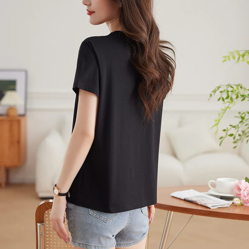 Korean Style T Shirt Unisex Black-2