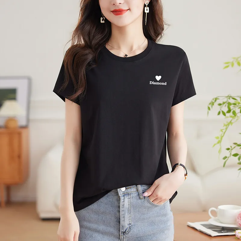 Korean Style T Shirt Unisex Black-1