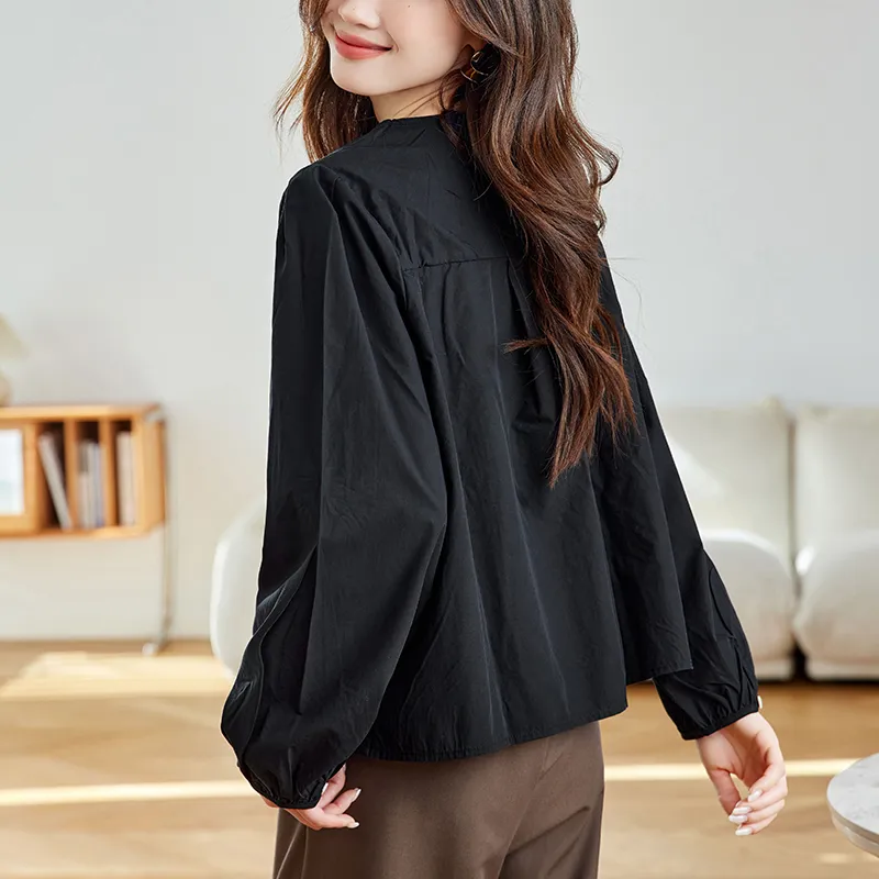 Korean Style Shirt Women's Night Black-1
