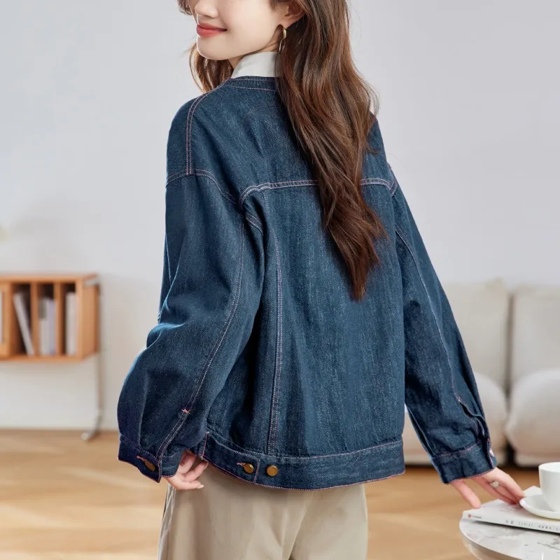 Korean Style Denim Jacket Women's-4