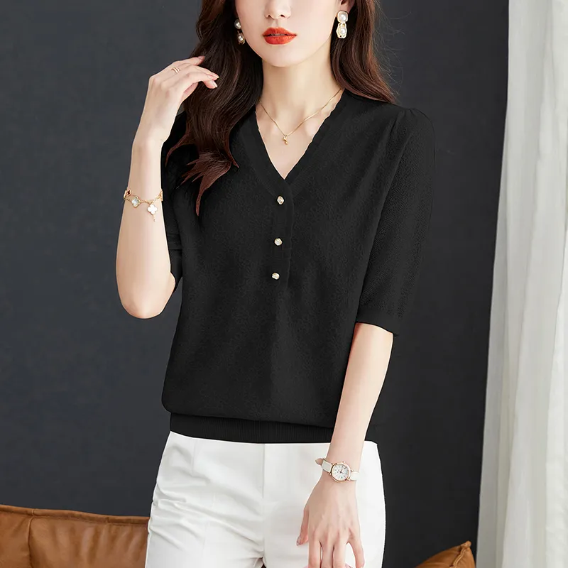 Korean Style Regular T Shirt Women's-5
